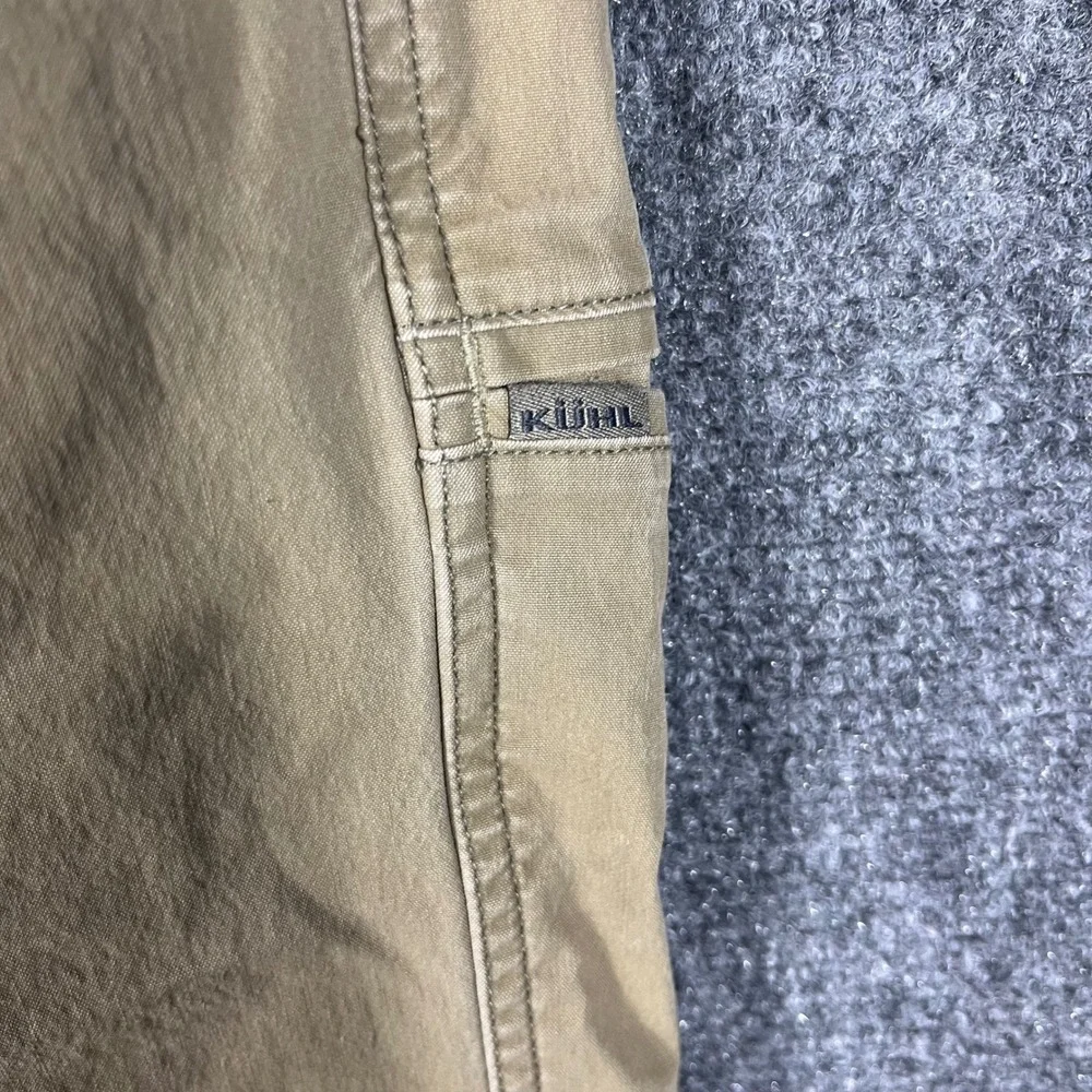 Kuhl Revolvr Pants Mens 35 Khaki Tan Patina Dye Uberkuhl Stretch Hiking Outdoors